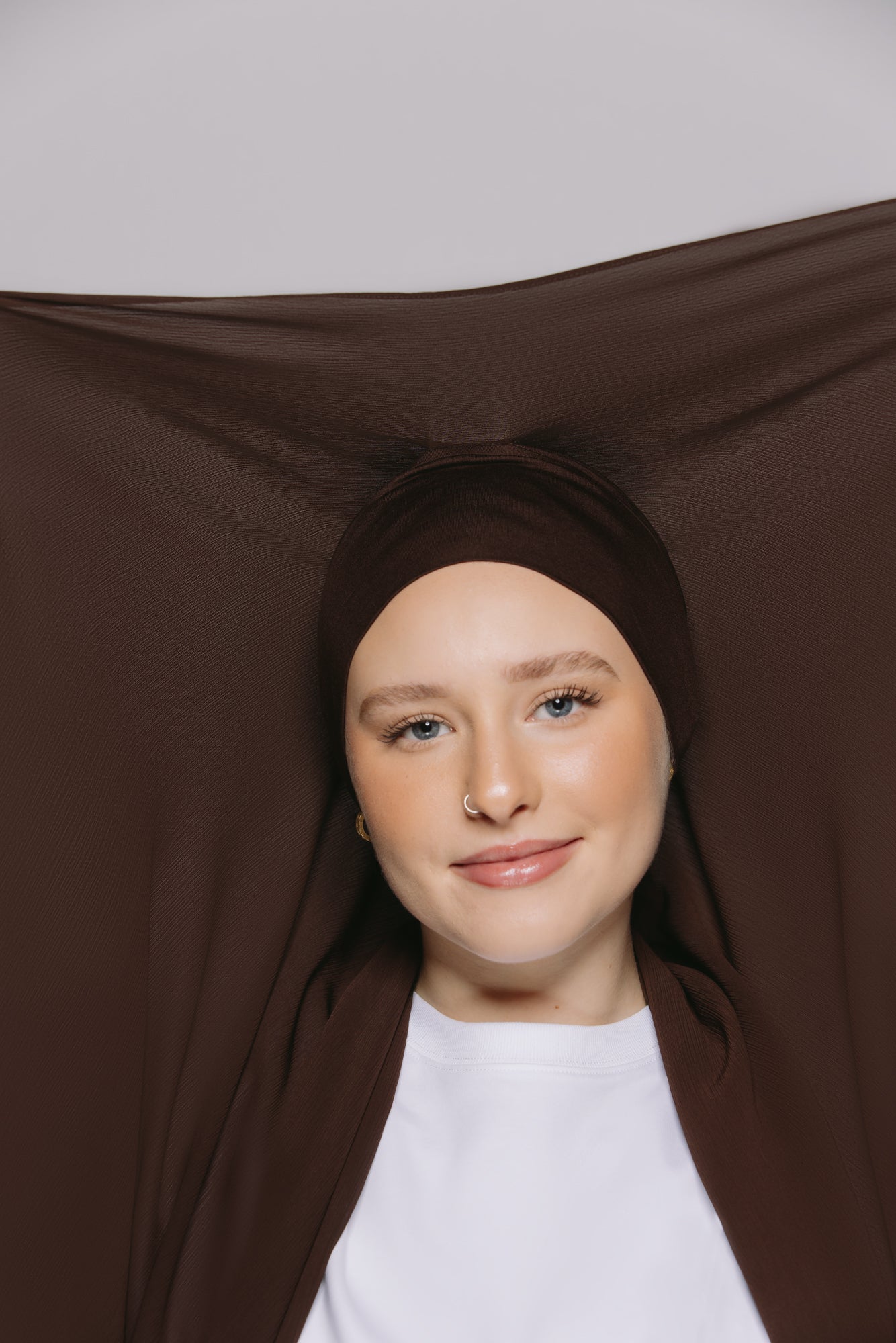 Cocoa — Instant Crinkle Chiffon Hijab with Built-in Magnets