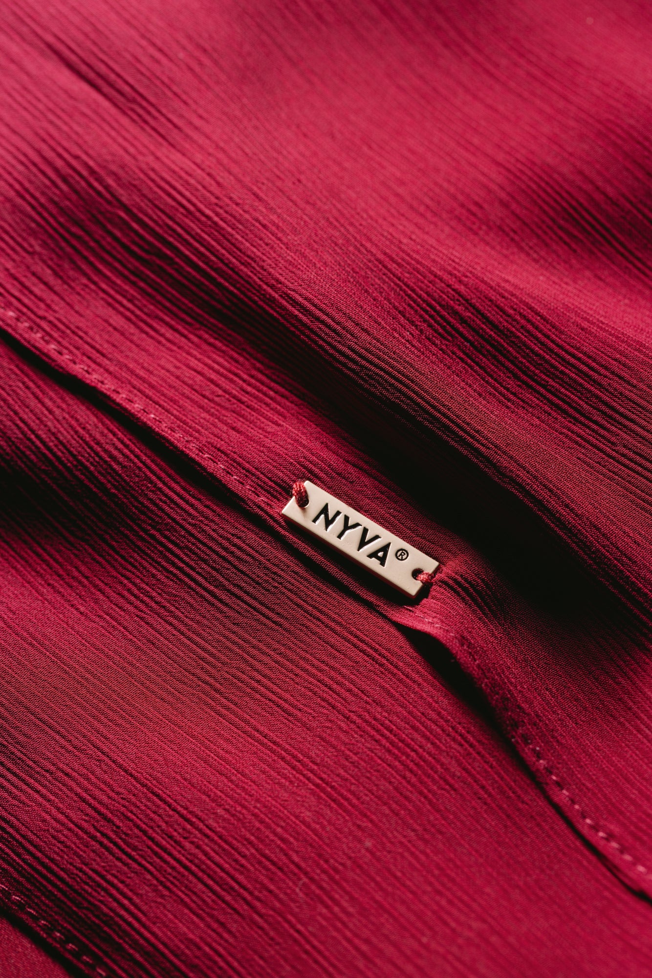 Crimson — Instant Crinkle Chiffon Hijab with Built-in Magnets