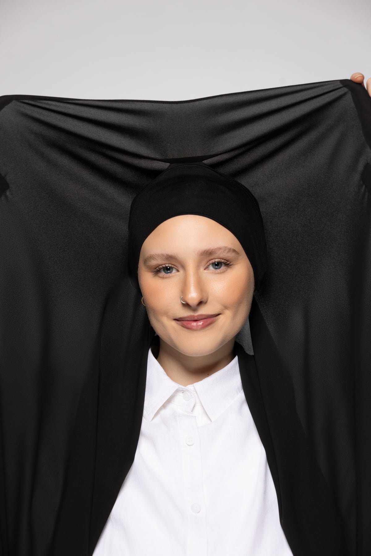 Caviar — Instant Lace Chiffon Hijab with Built-in Magnets