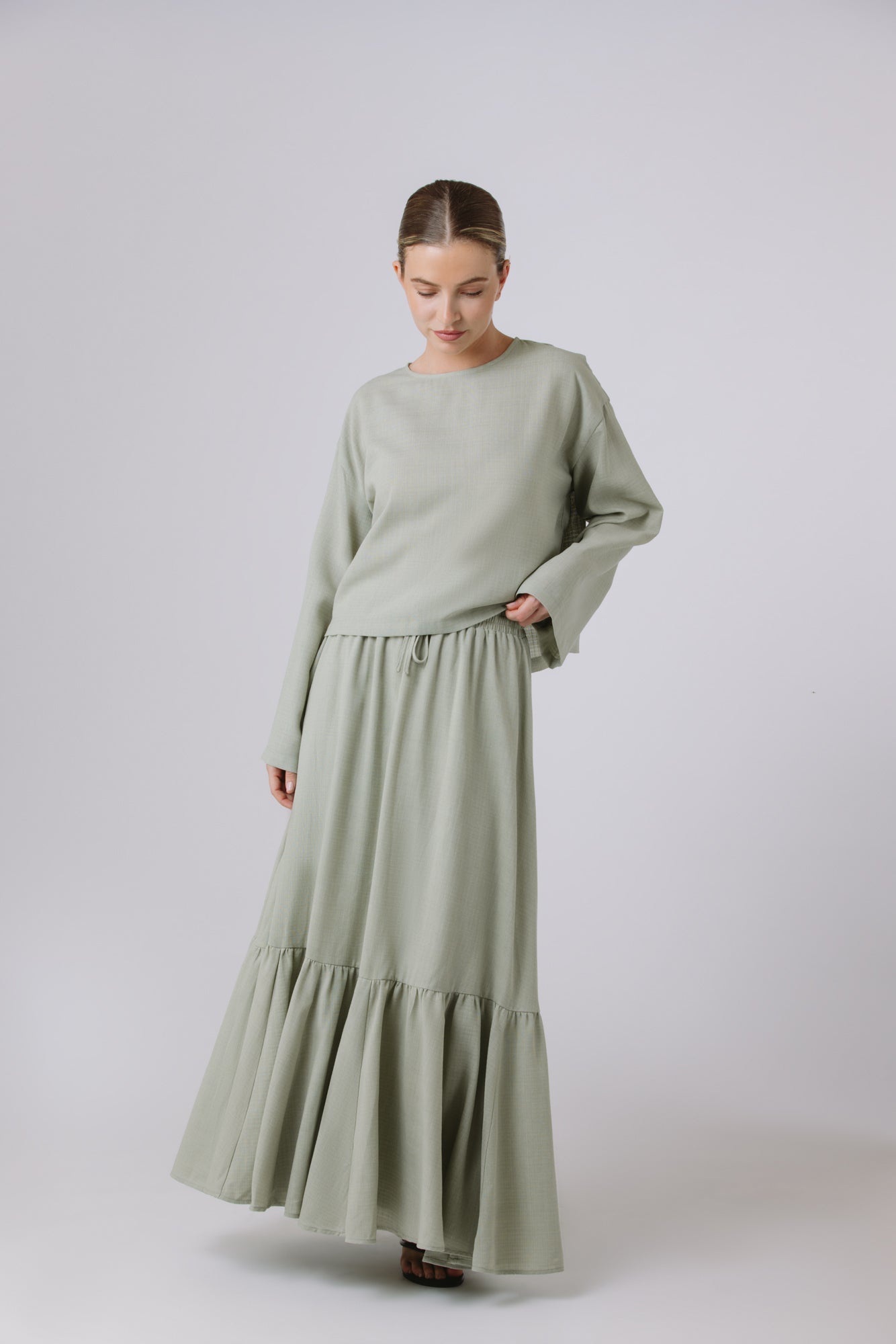 Thera — Skirt Set (Olive Mist)