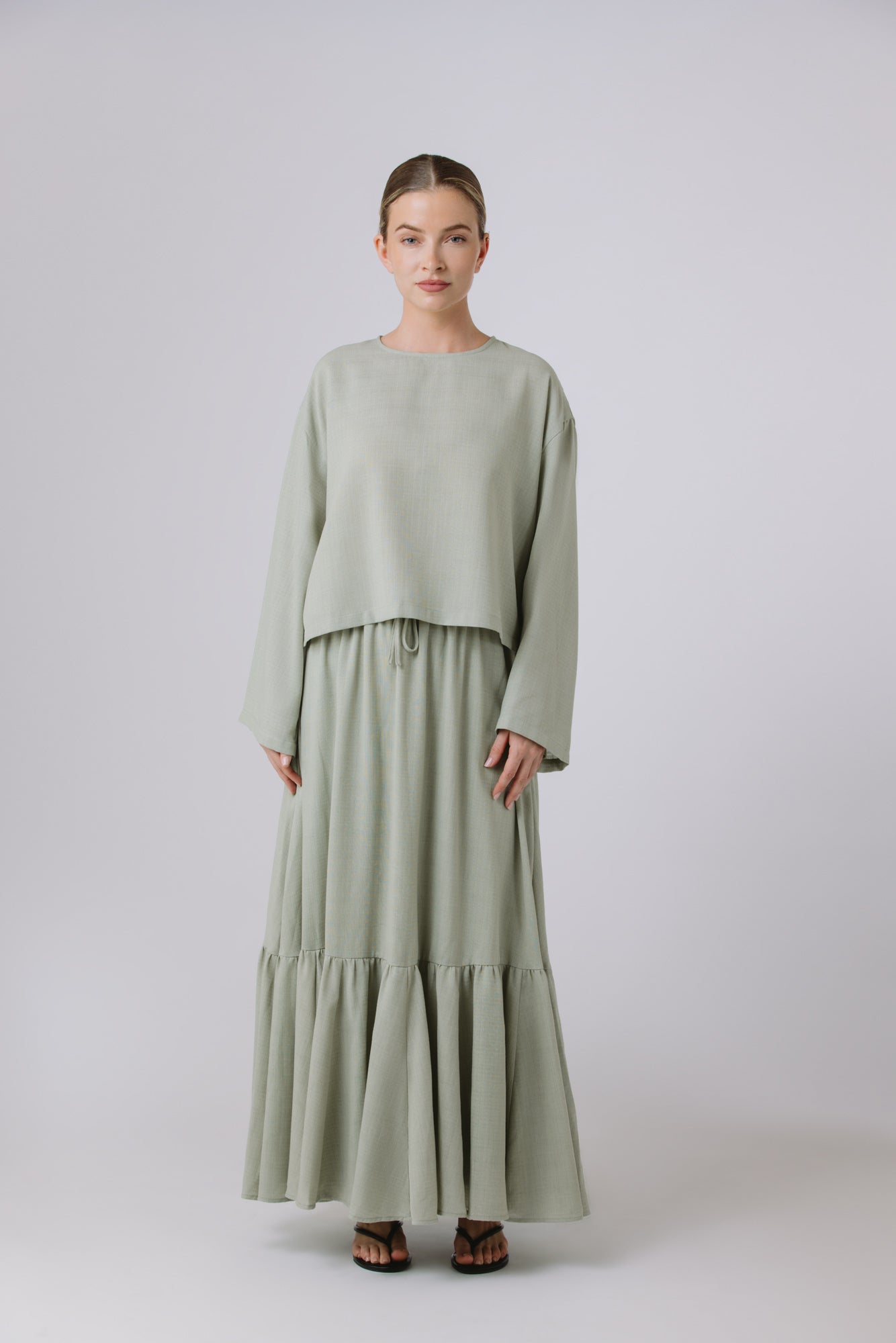 Thera — Skirt Set (Olive Mist)