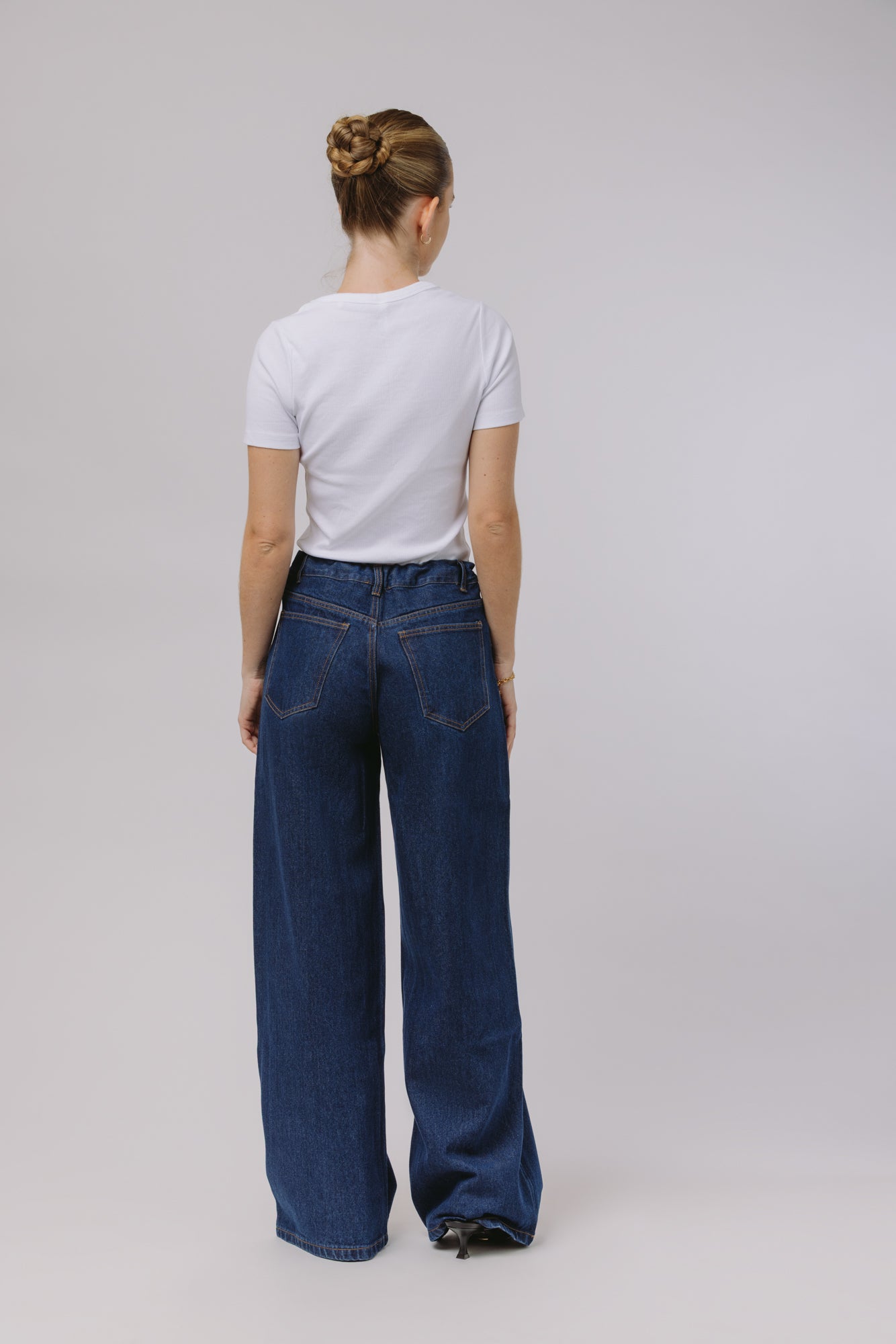Deniz — Collarless Denim Set