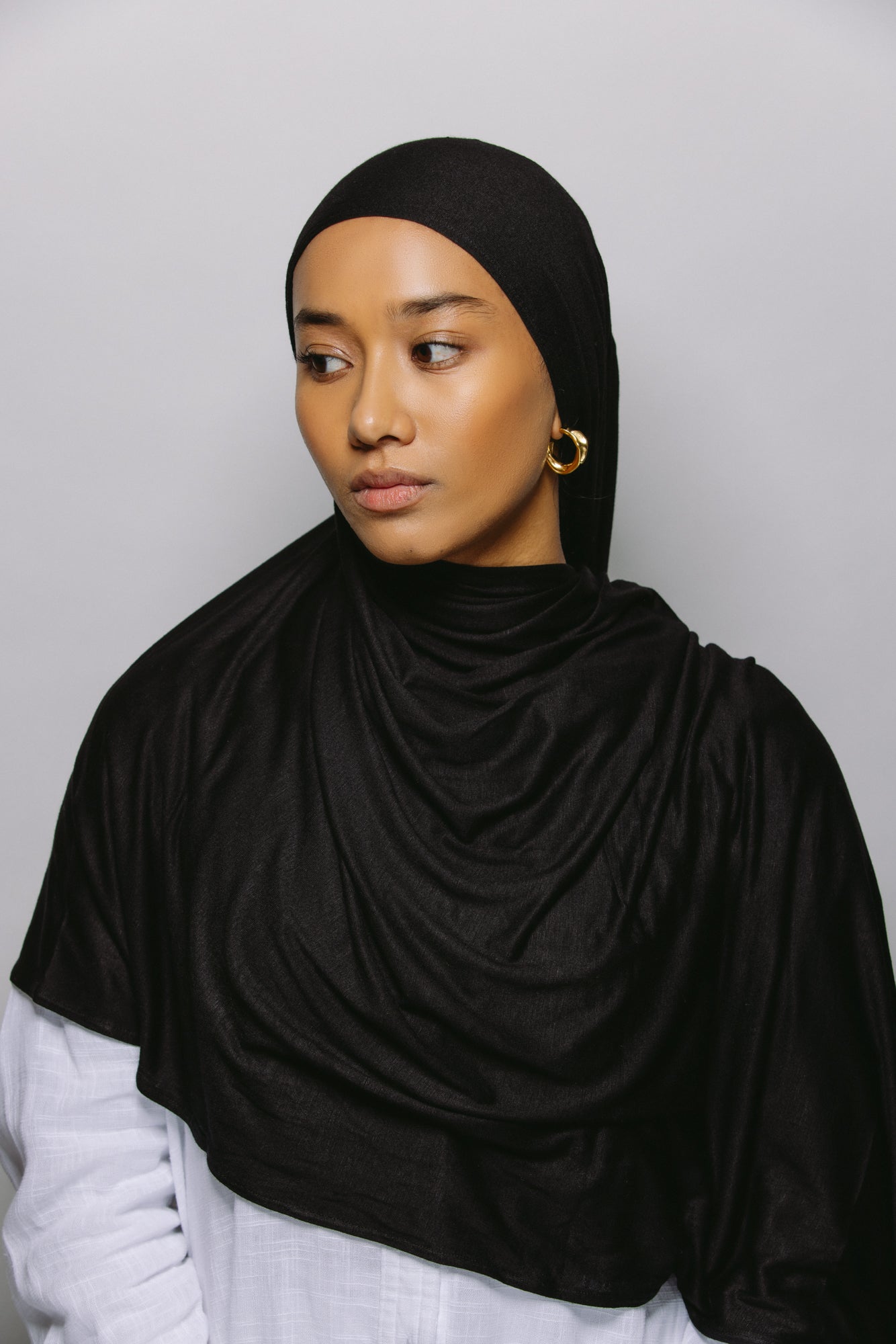 Noir — Liquid Jersey Instant Hijab