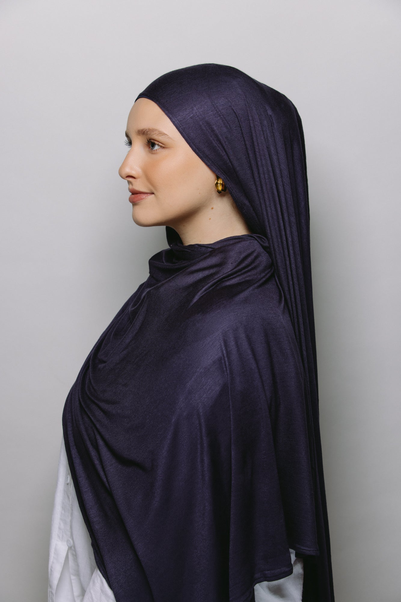 Navy Blue — Liquid Jersey Instant Hijab
