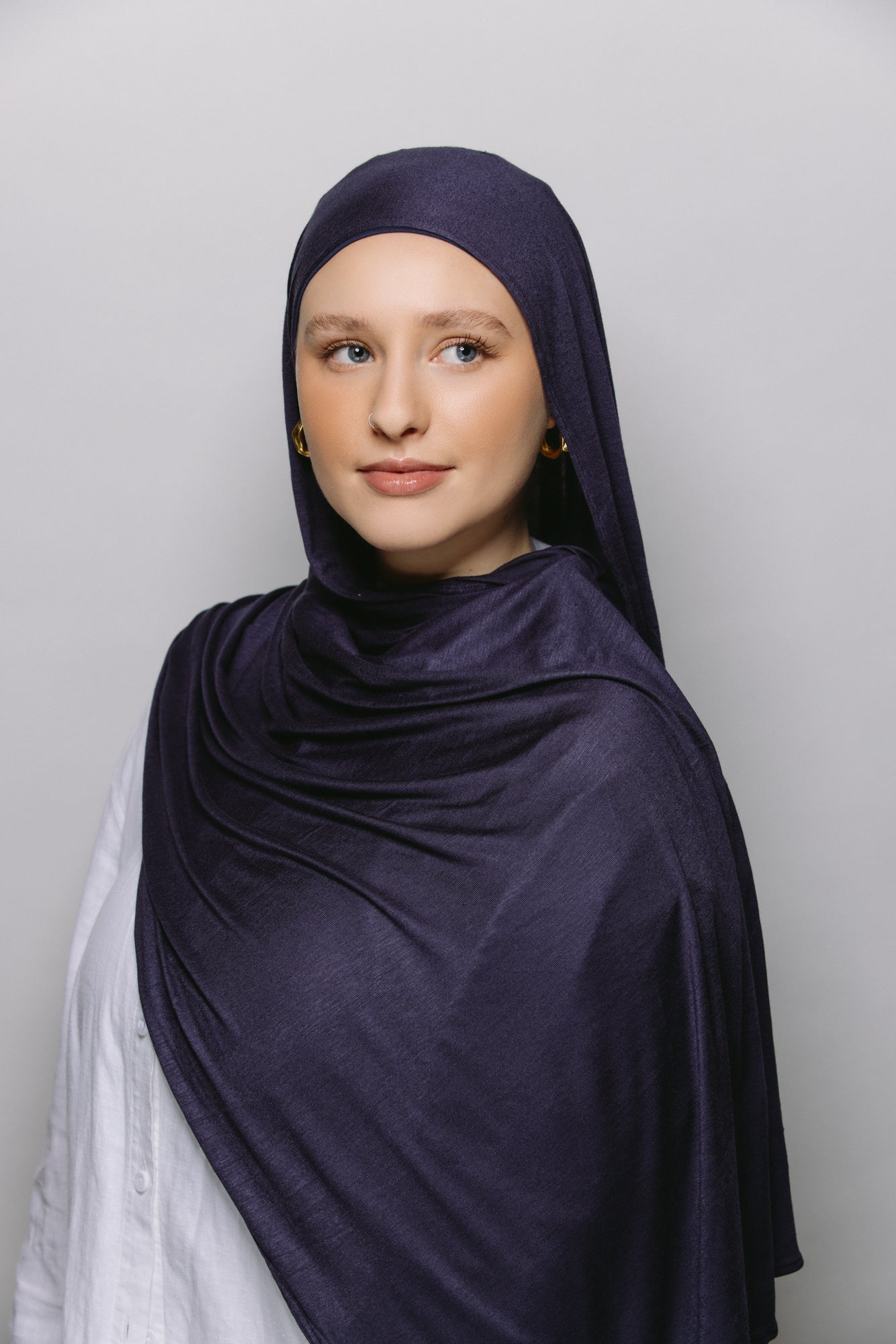 Navy Blue — Liquid Jersey Instant Hijab