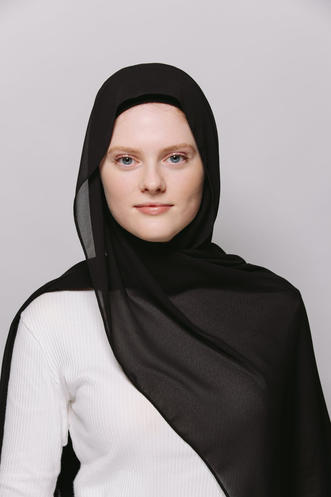Kohl Black — Instant Chiffon Hijab with Built-in Magnets