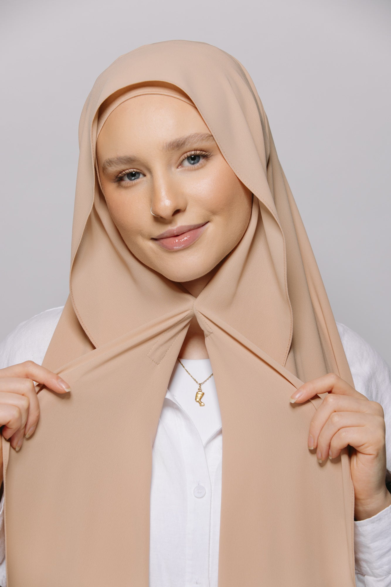 Nude — Instant Chiffon Hijab with Built-in Magnets