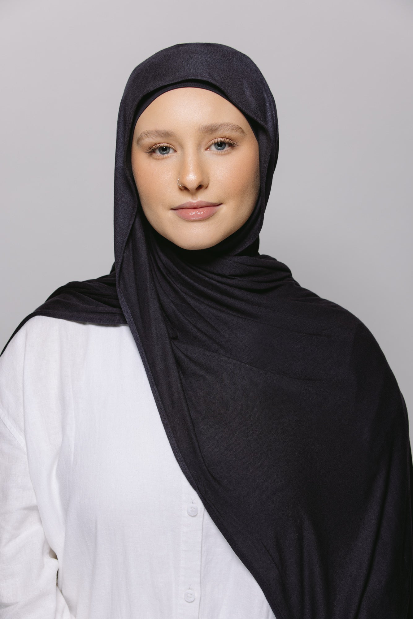Navy Blue — Liquid Jersey Instant Hijab