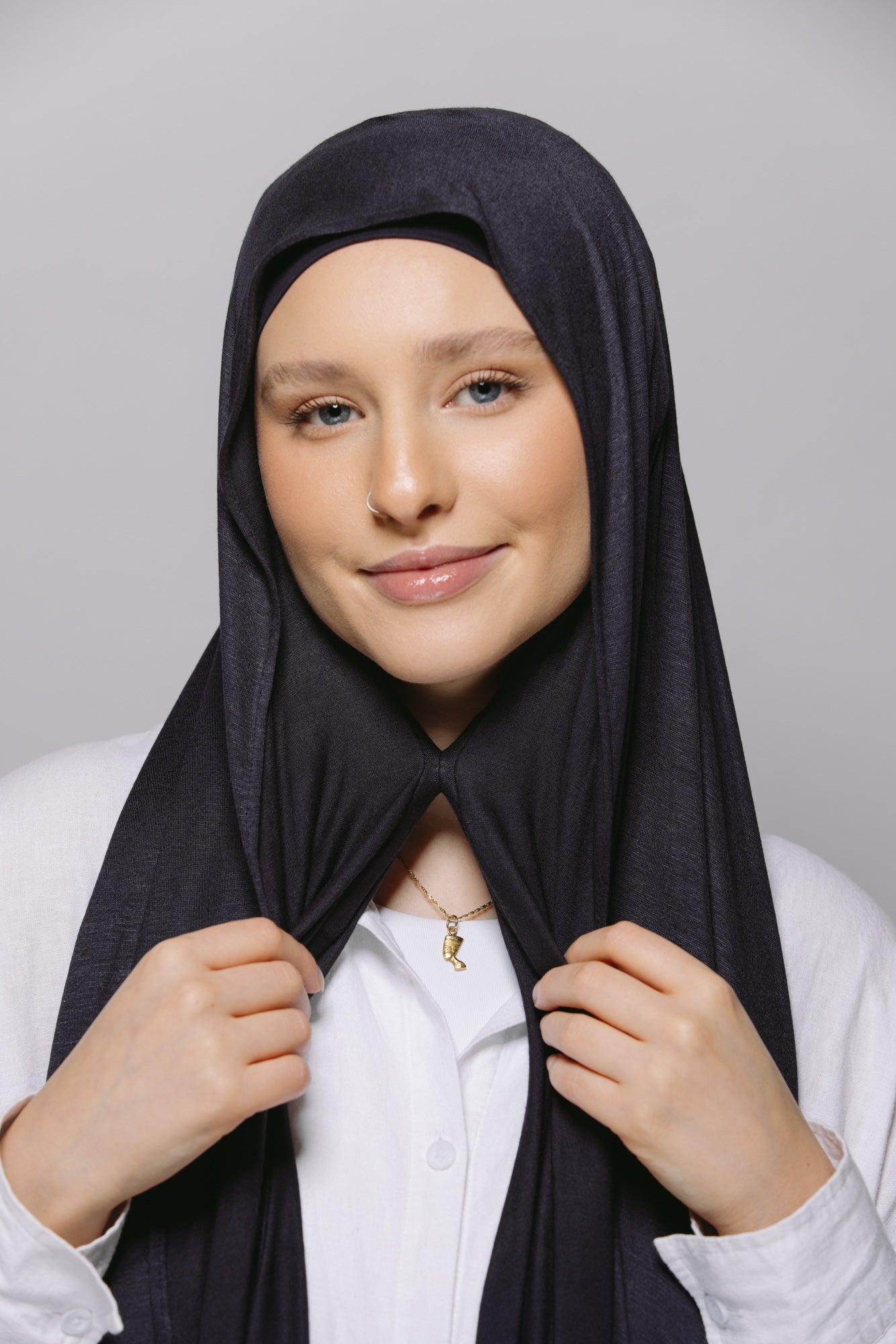 Navy Blue — Liquid Jersey Instant Hijab