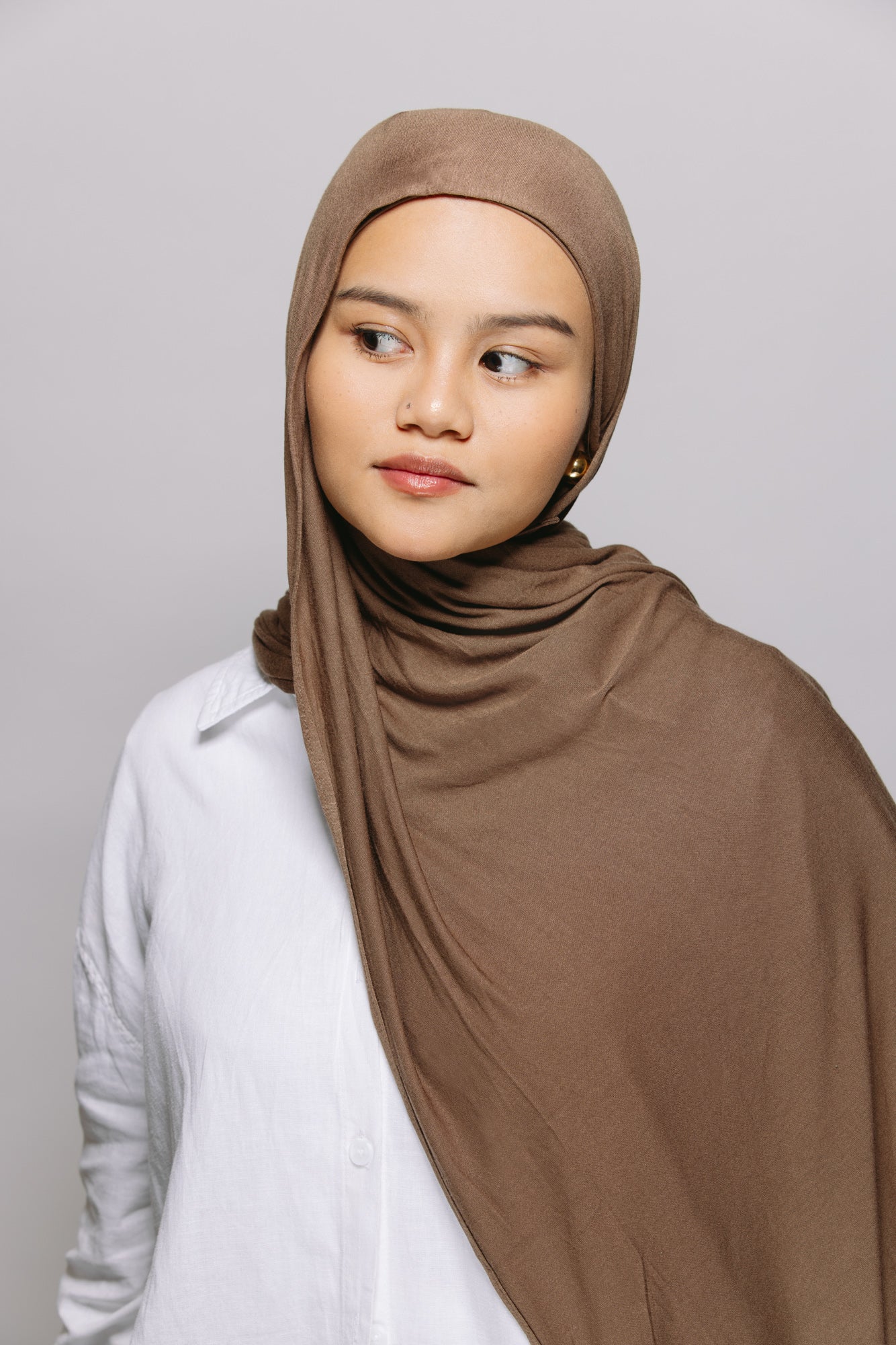 Mocha — Liquid Jersey Instant Hijab