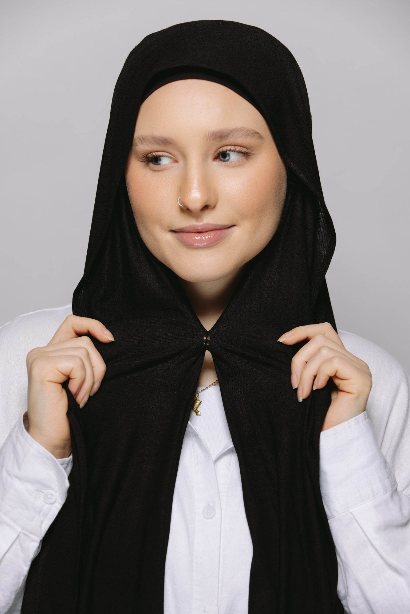 Noir — Liquid Jersey Instant Hijab