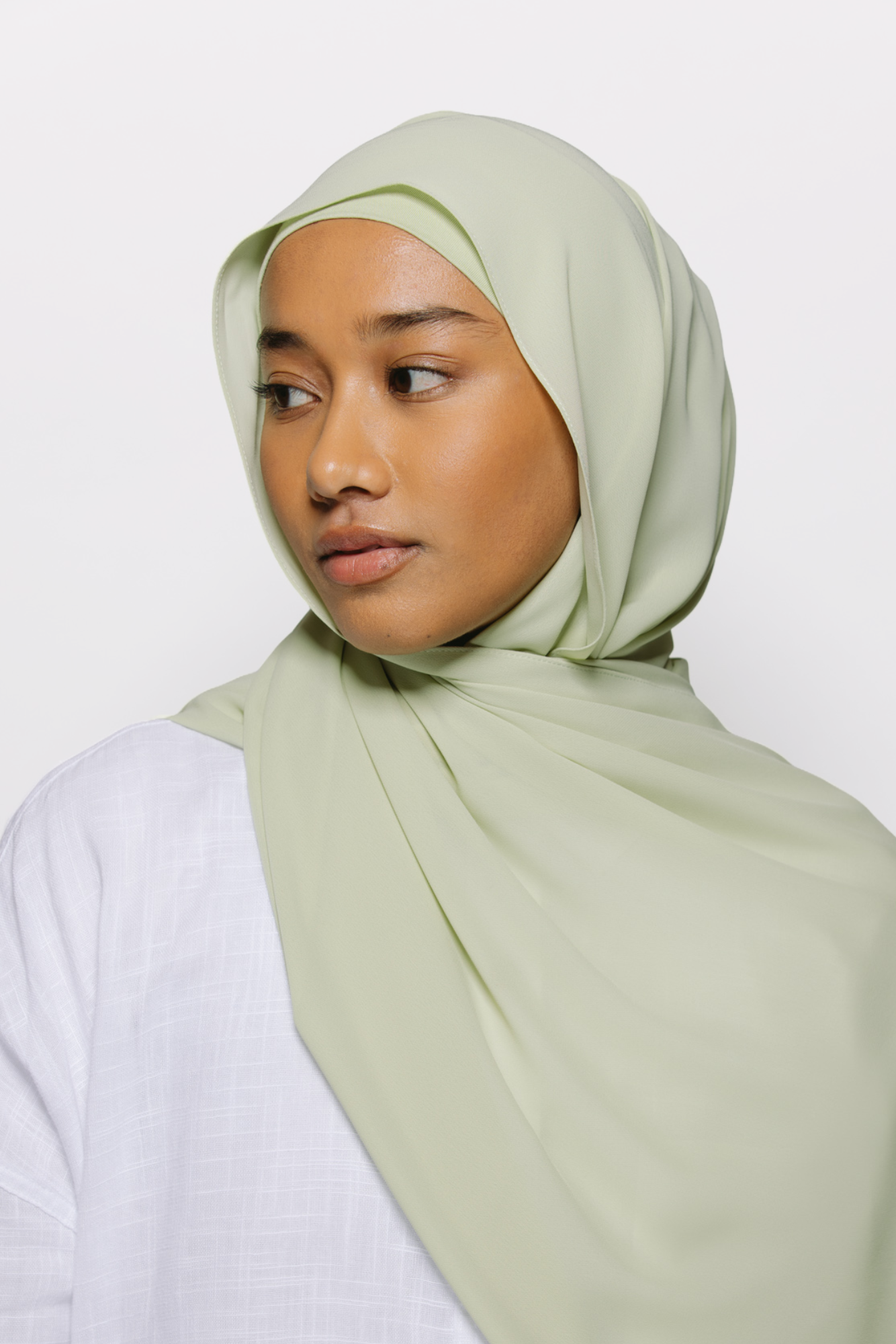 Pistachio — Instant Chiffon Hijab with Built-in Magnets