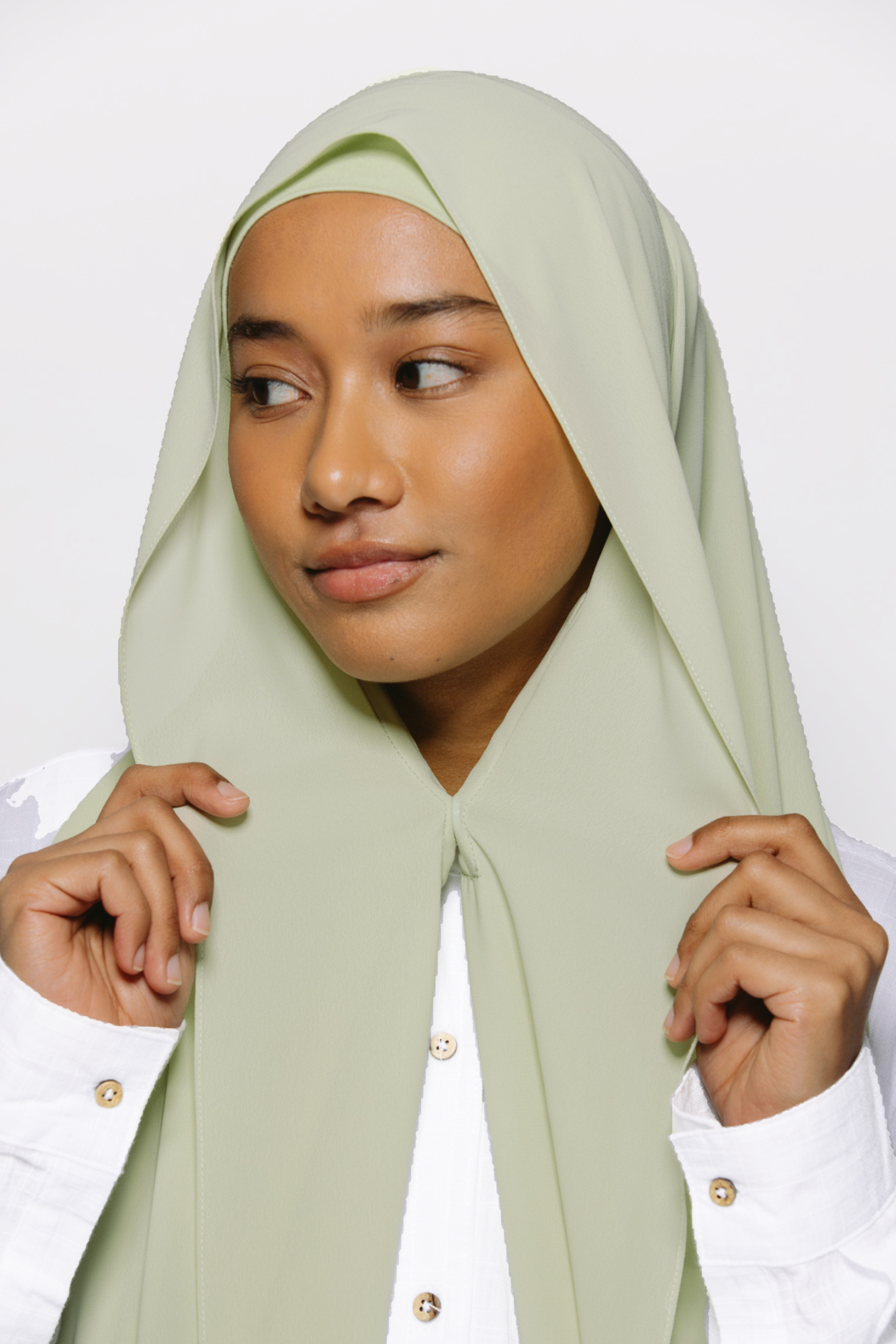 Pistachio — Instant Chiffon Hijab with Built-in Magnets