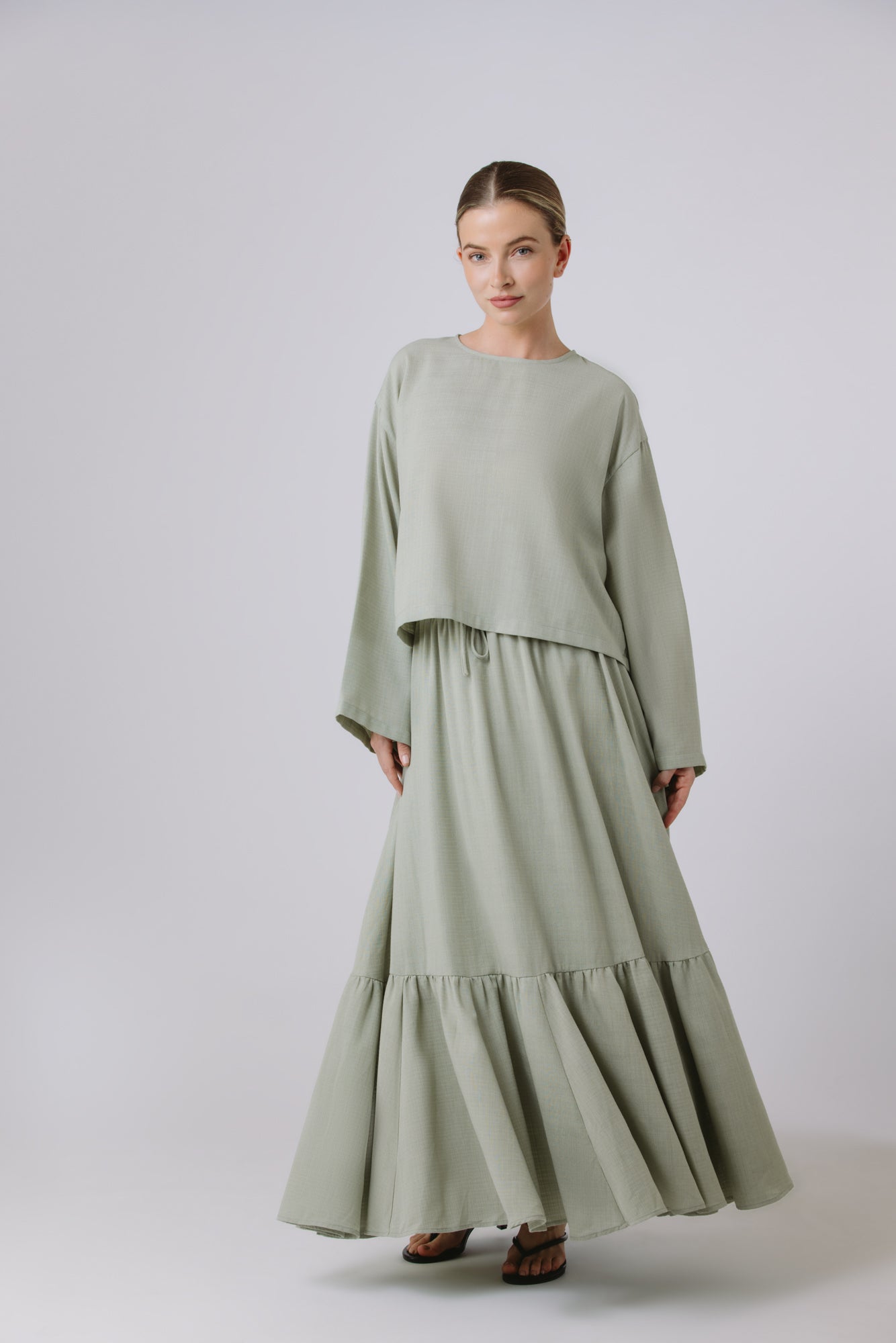 Thera — Skirt Set (Olive Mist)