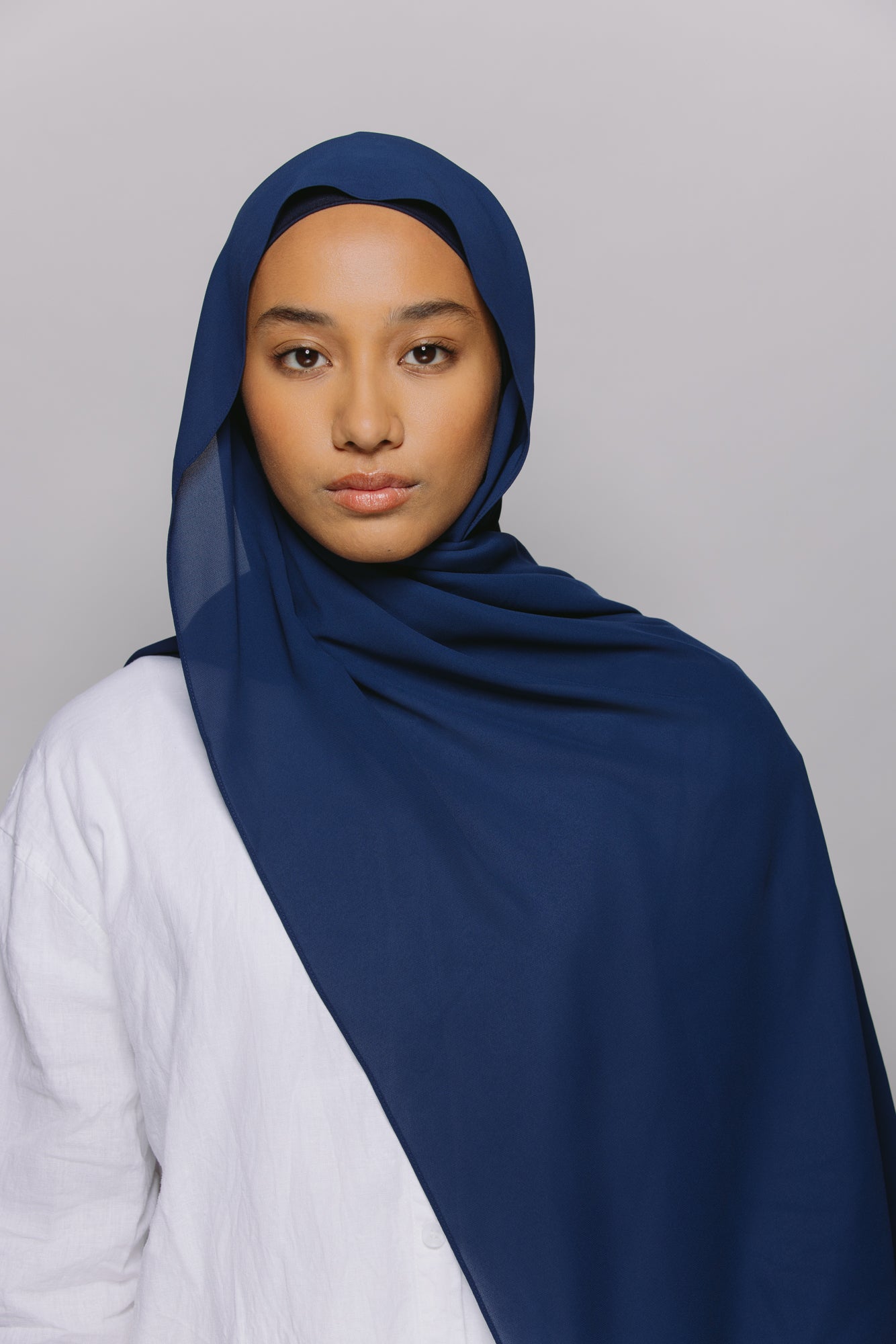 Midnight Ocean — Instant Chiffon Hijab with Built-in Magnets