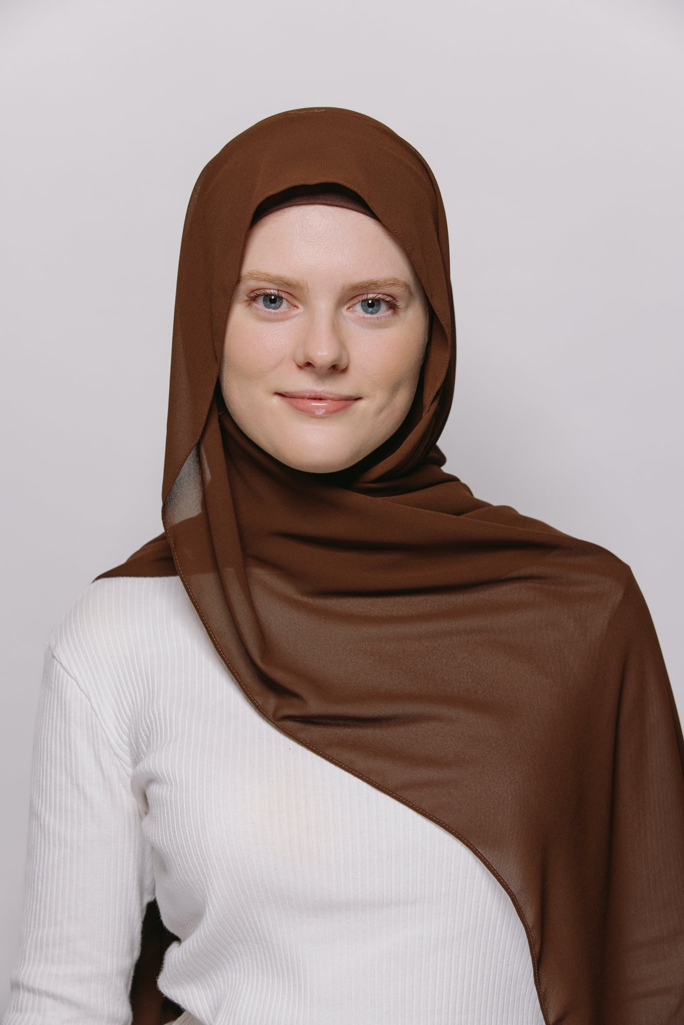 Dark Chocolate — Instant Chiffon Hijab with Built-in Magnets