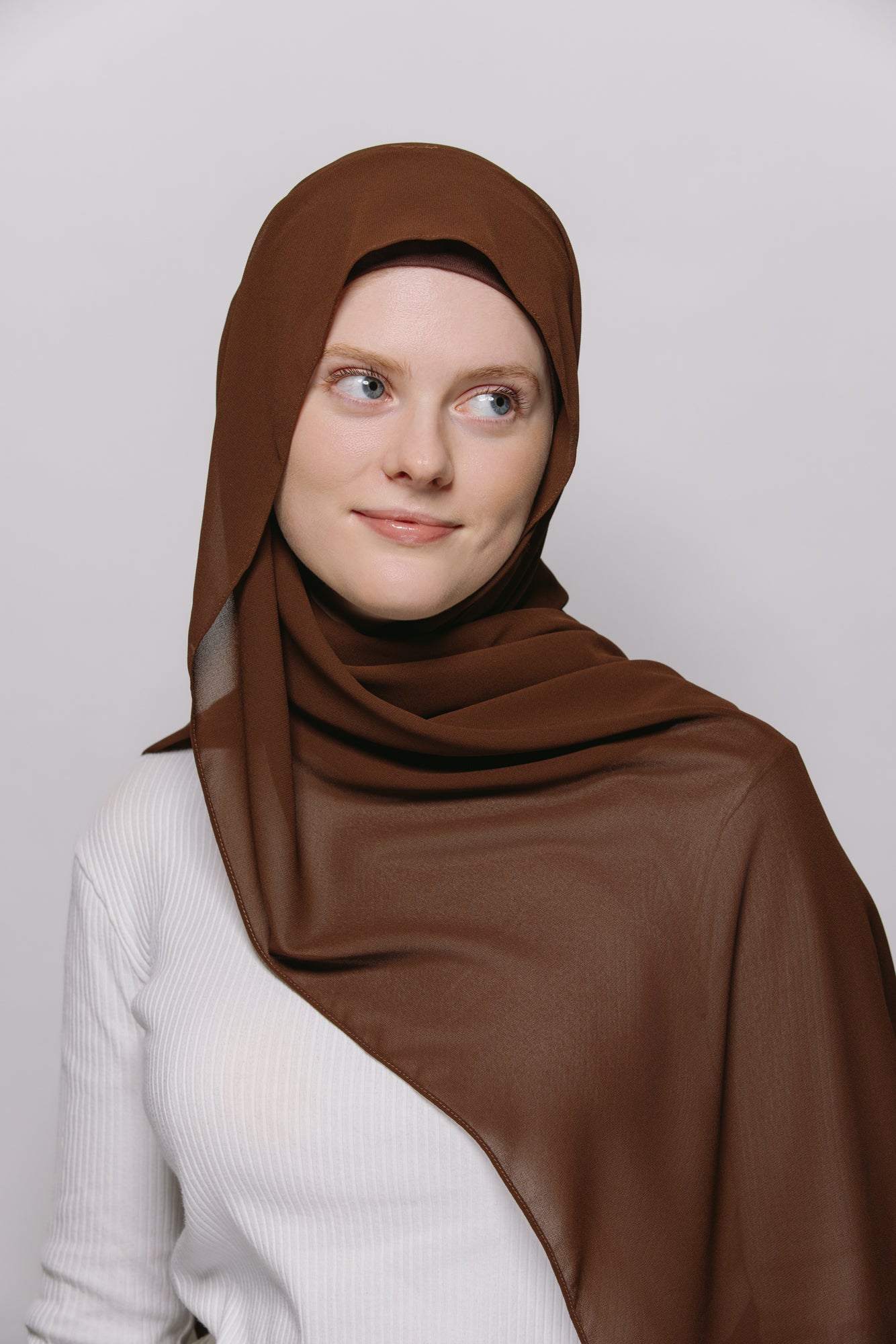 Dark Chocolate — Instant Chiffon Hijab with Built-in Magnets