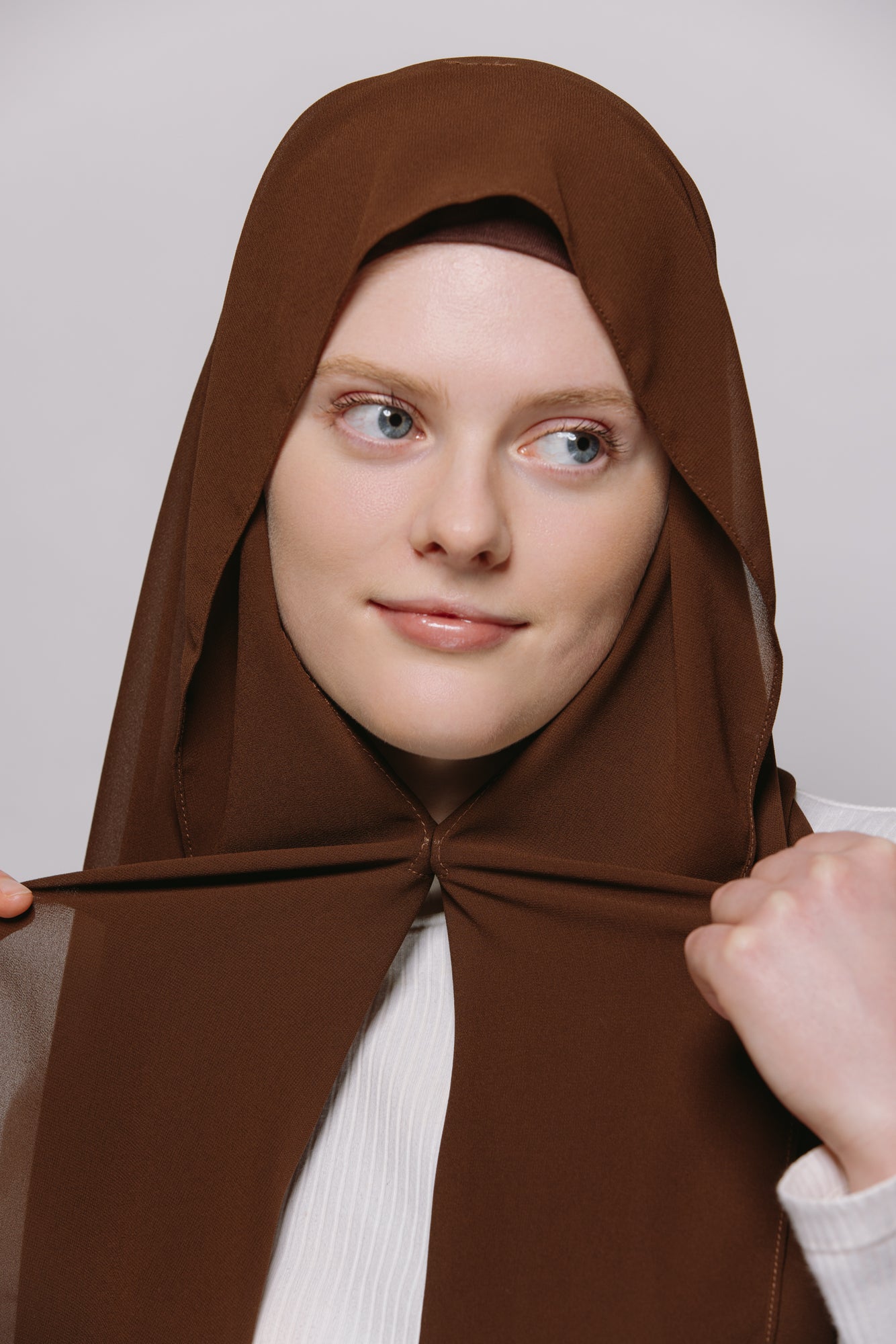 Dark Chocolate — Instant Chiffon Hijab with Built-in Magnets