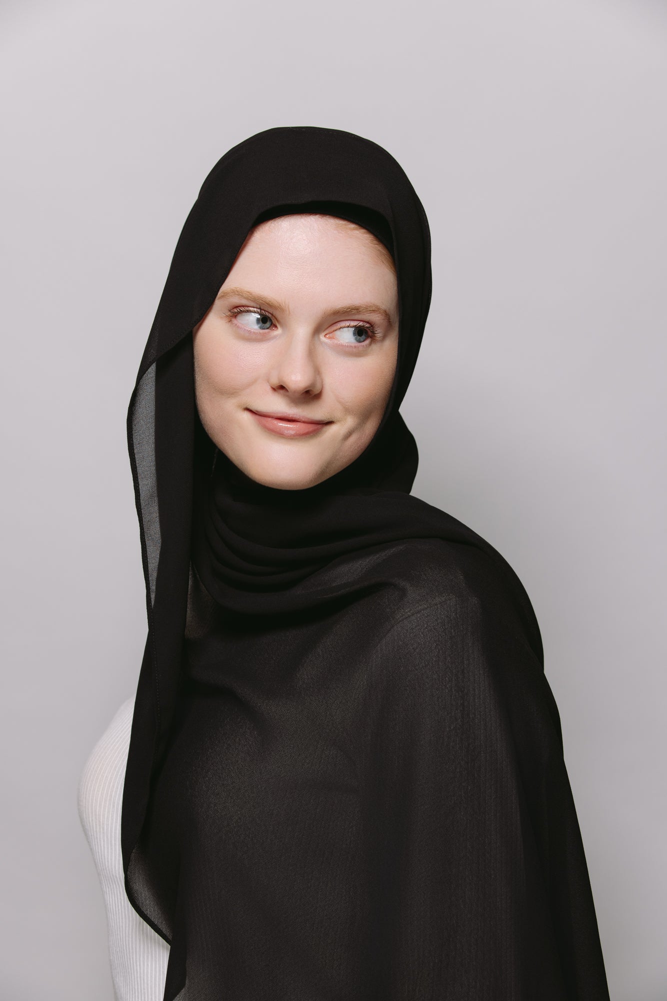 Kohl Black — Instant Chiffon Hijab with Built-in Magnets