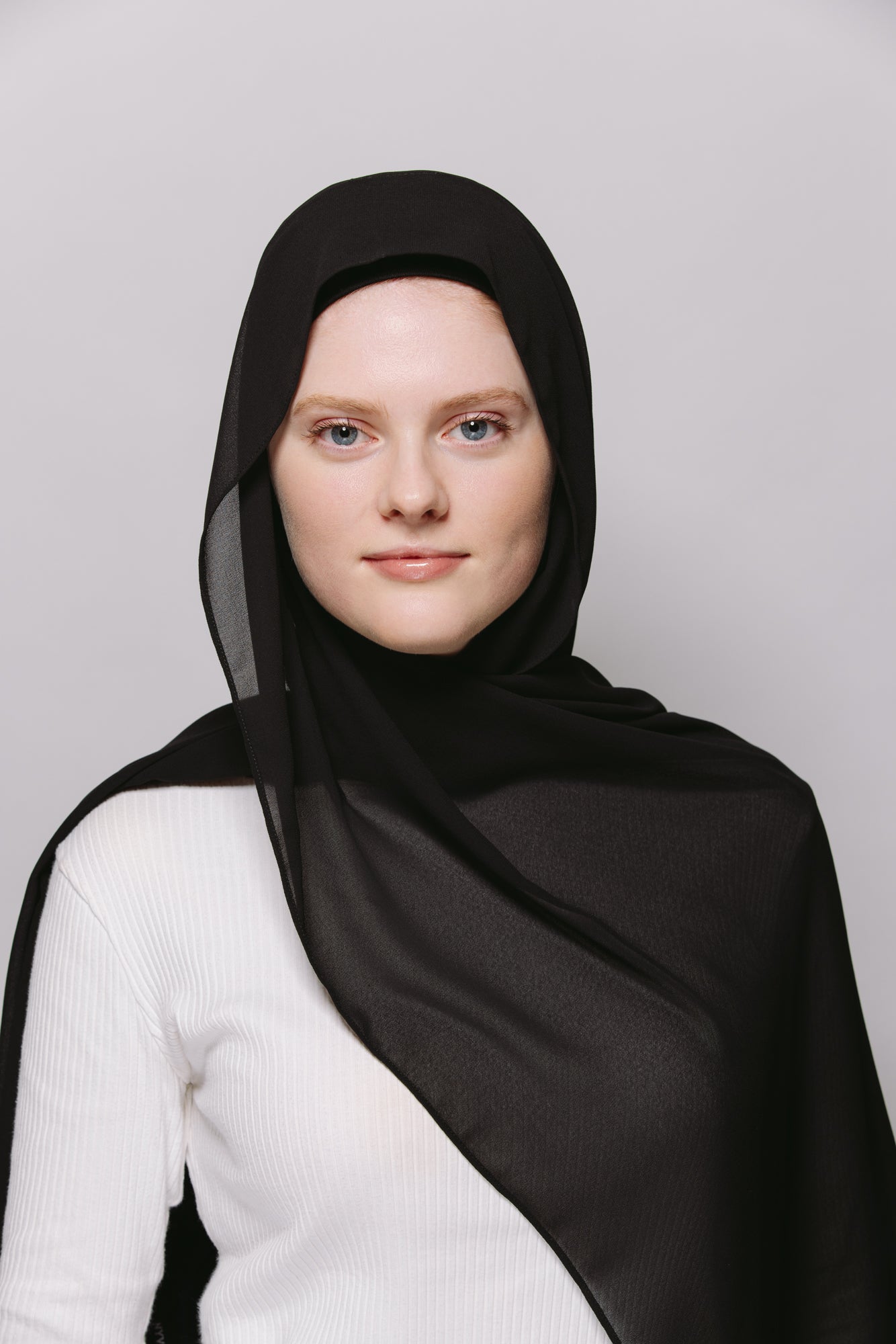 Kohl Black — Instant Chiffon Hijab with Built-in Magnets *PRE-ORDER*
