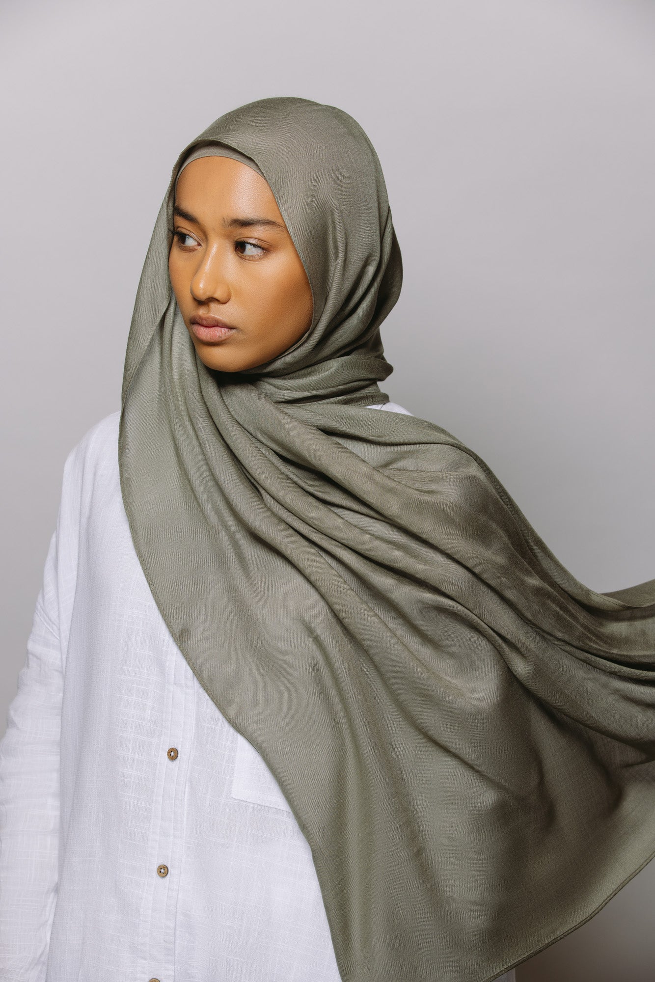 Olive Leaf — Modal Hijab Set