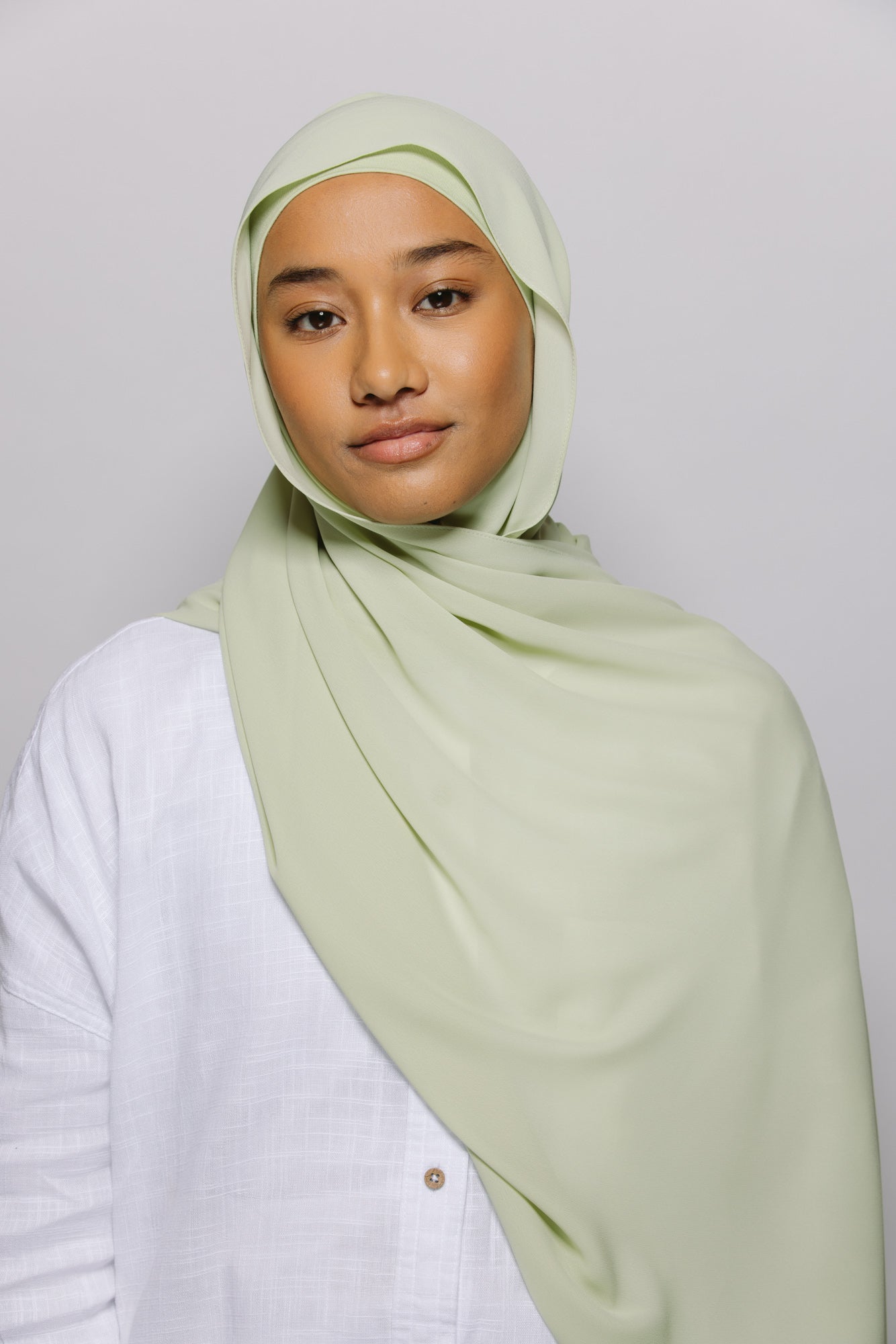 Pistachio — Instant Chiffon Hijab with Built-in Magnets