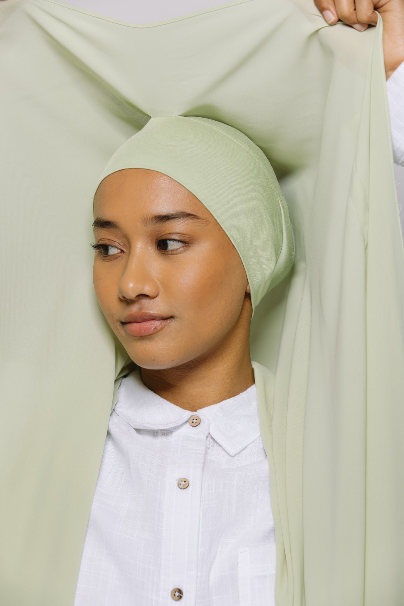 Pistachio — Instant Chiffon Hijab with Built-in Magnets