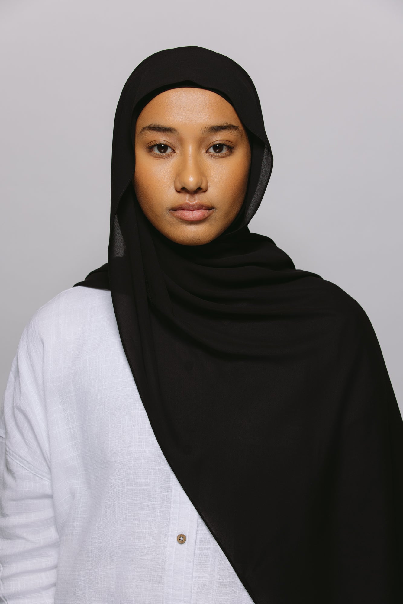 Black — Instant Chiffon Hijab with Built-in Magnets