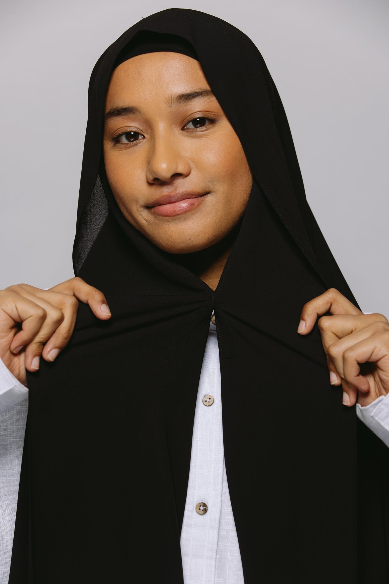 Black — Instant Chiffon Hijab with Built-in Magnets