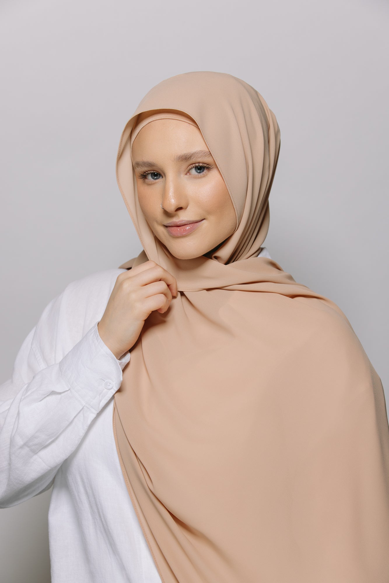 Nude — Instant Chiffon Hijab with Built-in Magnets