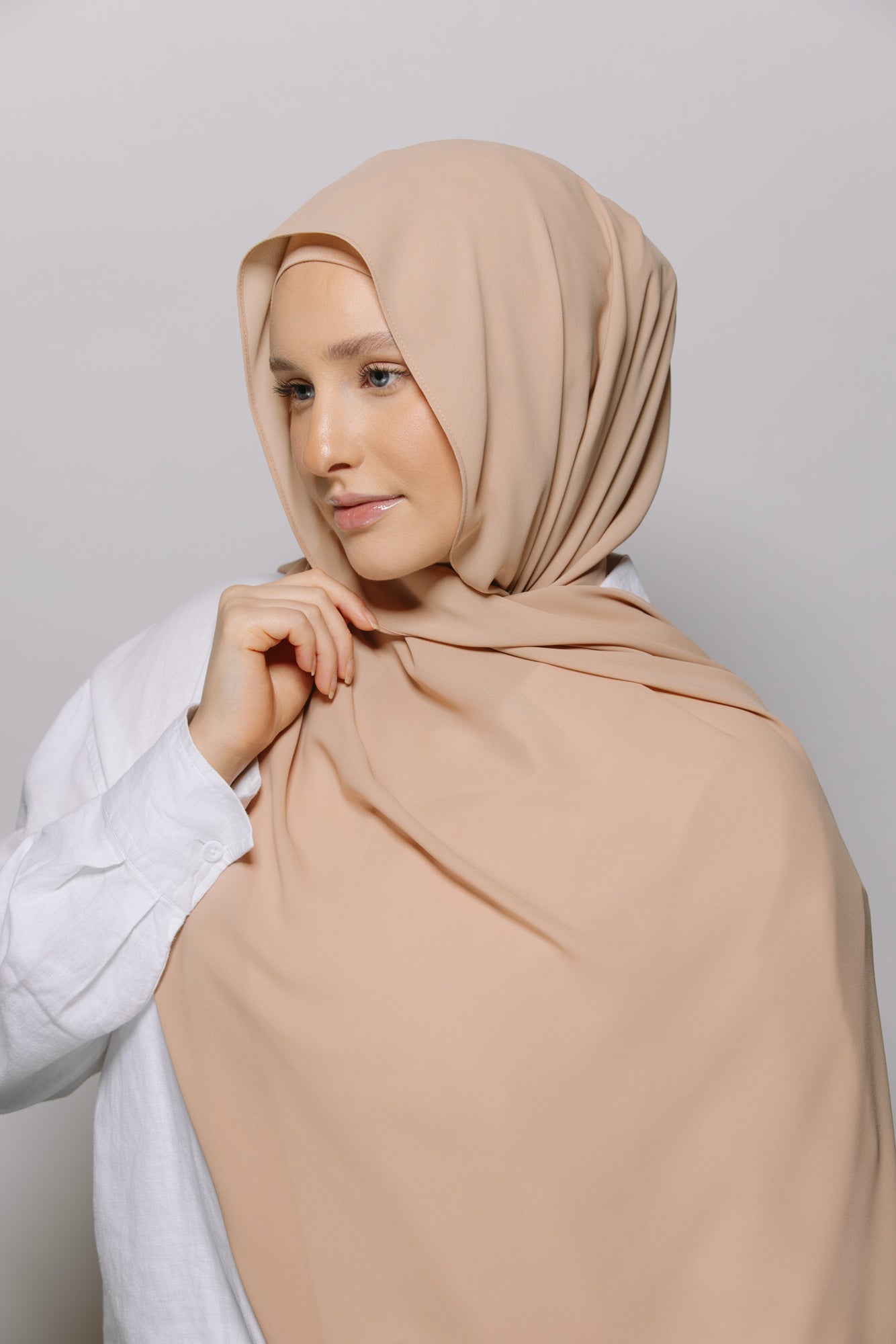 Nude — Instant Chiffon Hijab with Built-in Magnets