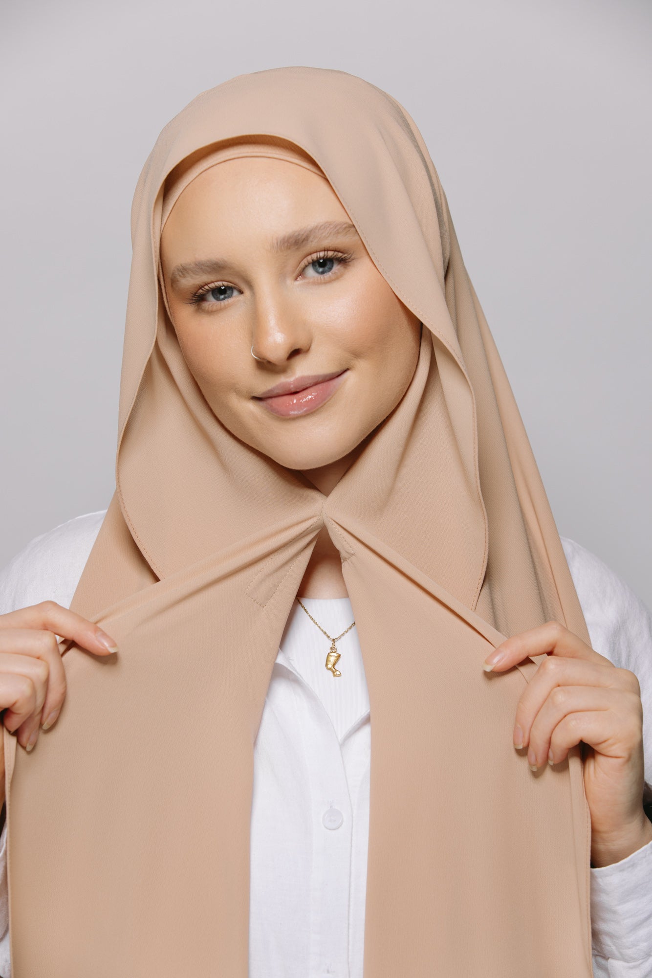 Nude — Instant Chiffon Hijab with Built-in Magnets