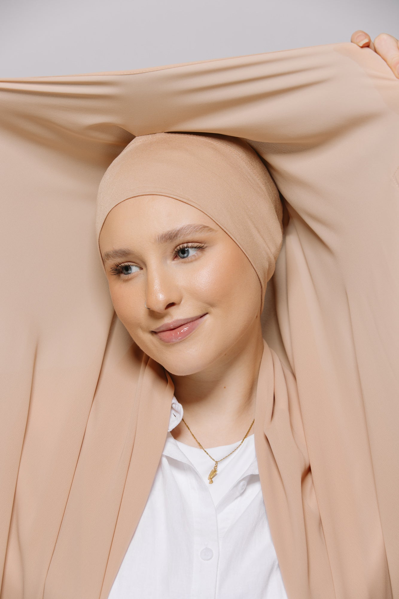 Nude — Instant Chiffon Hijab with Built-in Magnets