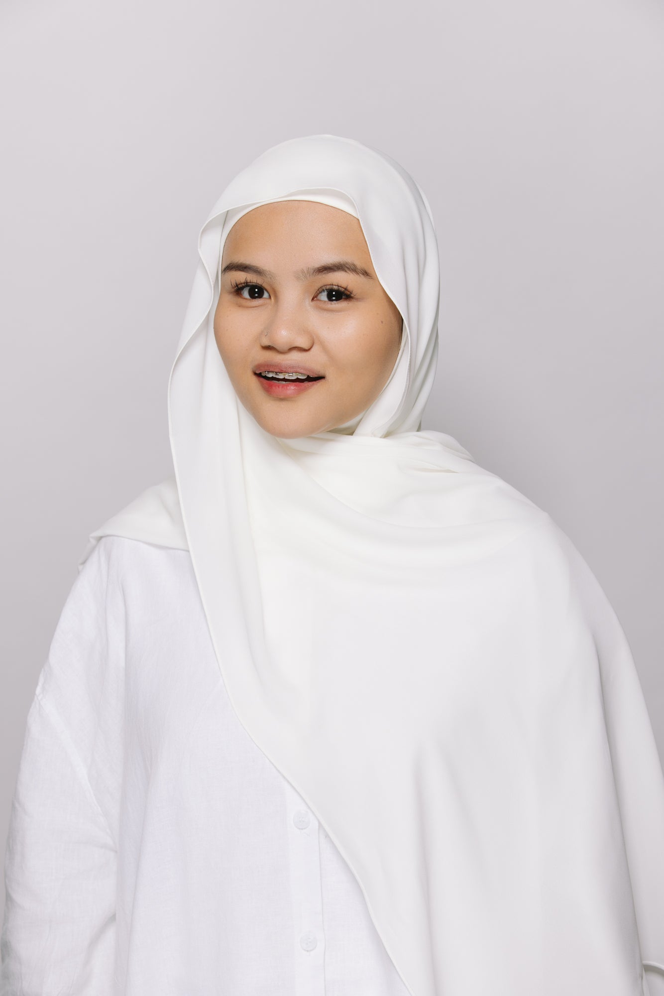 White — Instant Chiffon Hijab (Ninja Edition)