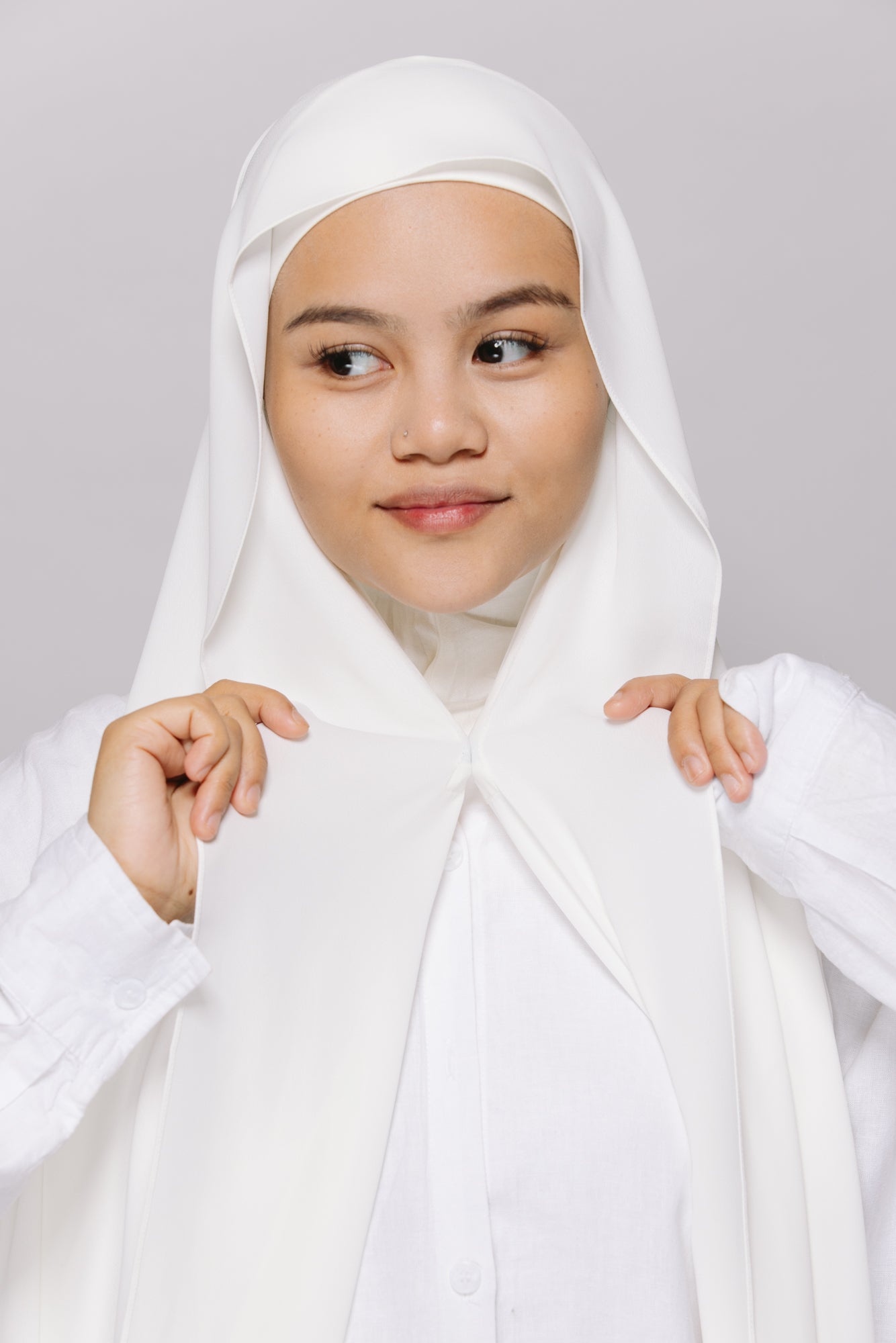 White — Instant Chiffon Hijab (Ninja Edition)