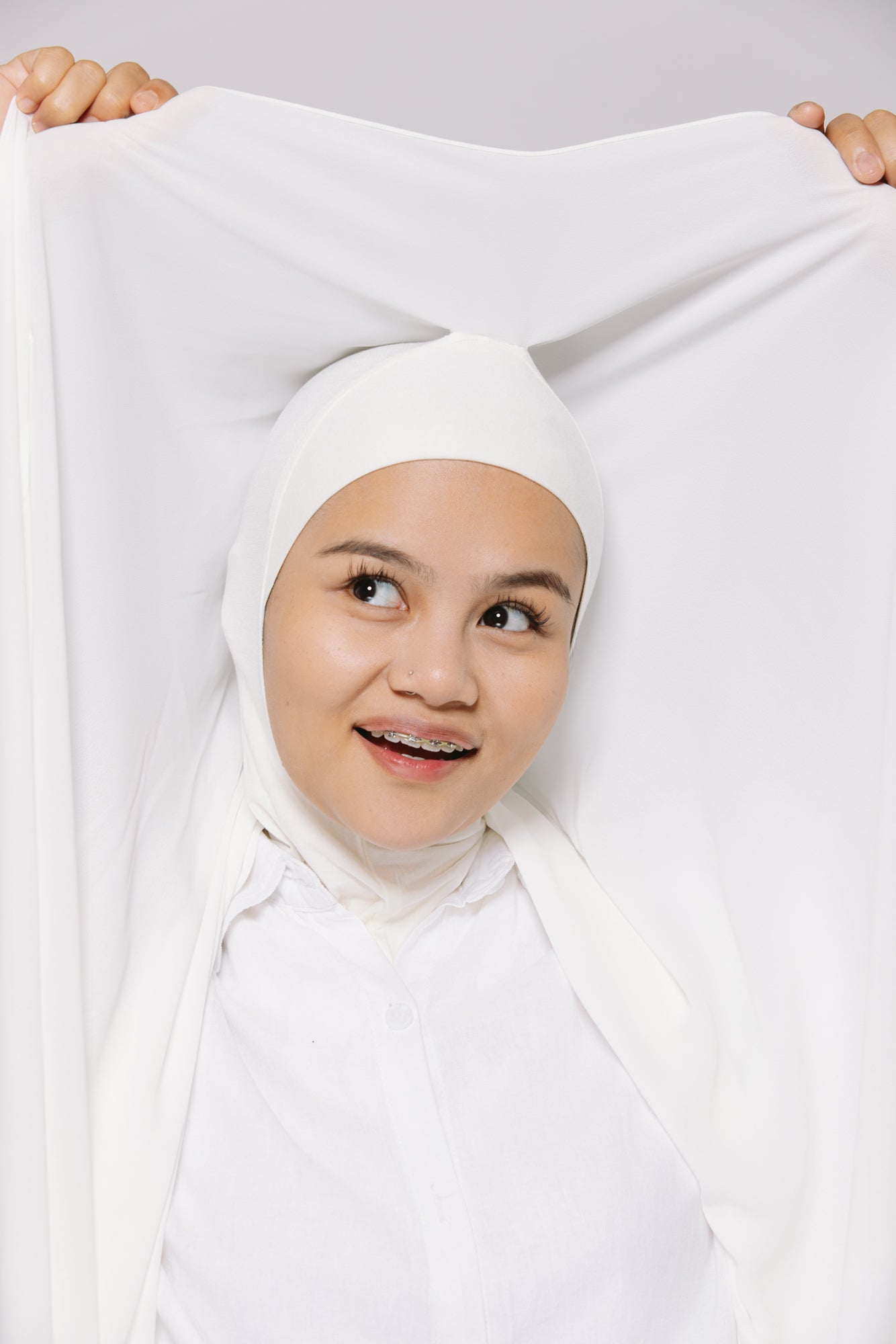 White — Instant Chiffon Hijab (Ninja Edition)