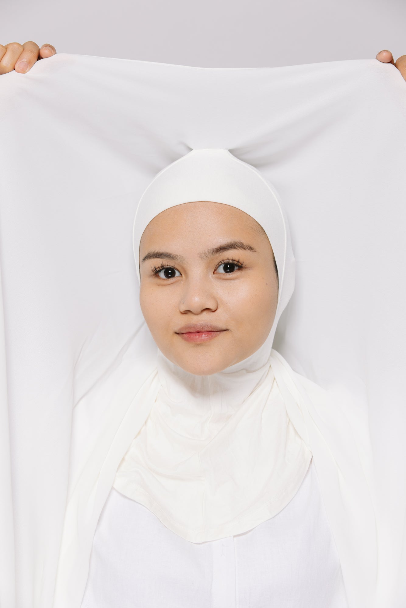 White — Instant Chiffon Hijab (Ninja Edition)