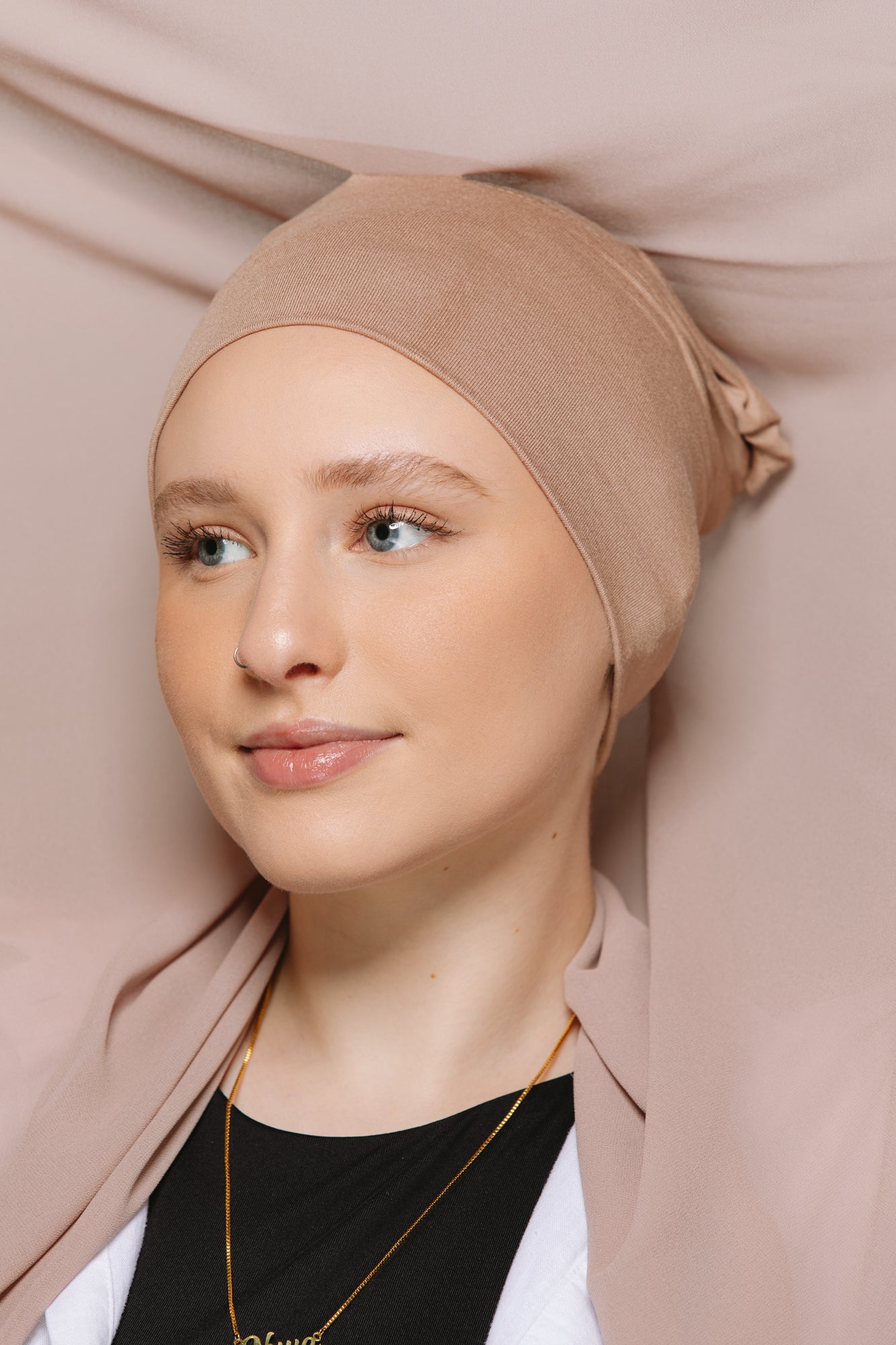 Taupe — Instant Chiffon Hijab with Built-in Magnets